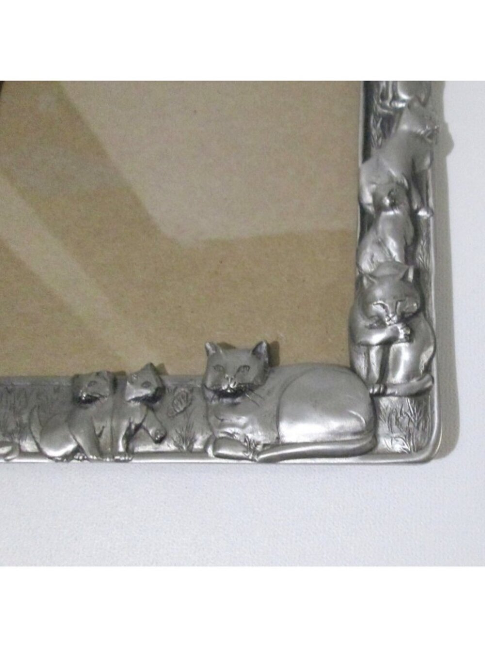 Vintage Seagull Pewter Picture Frame PF 230 Cats Border 4 x 6 Photo 1990 - Picture 5 of 11